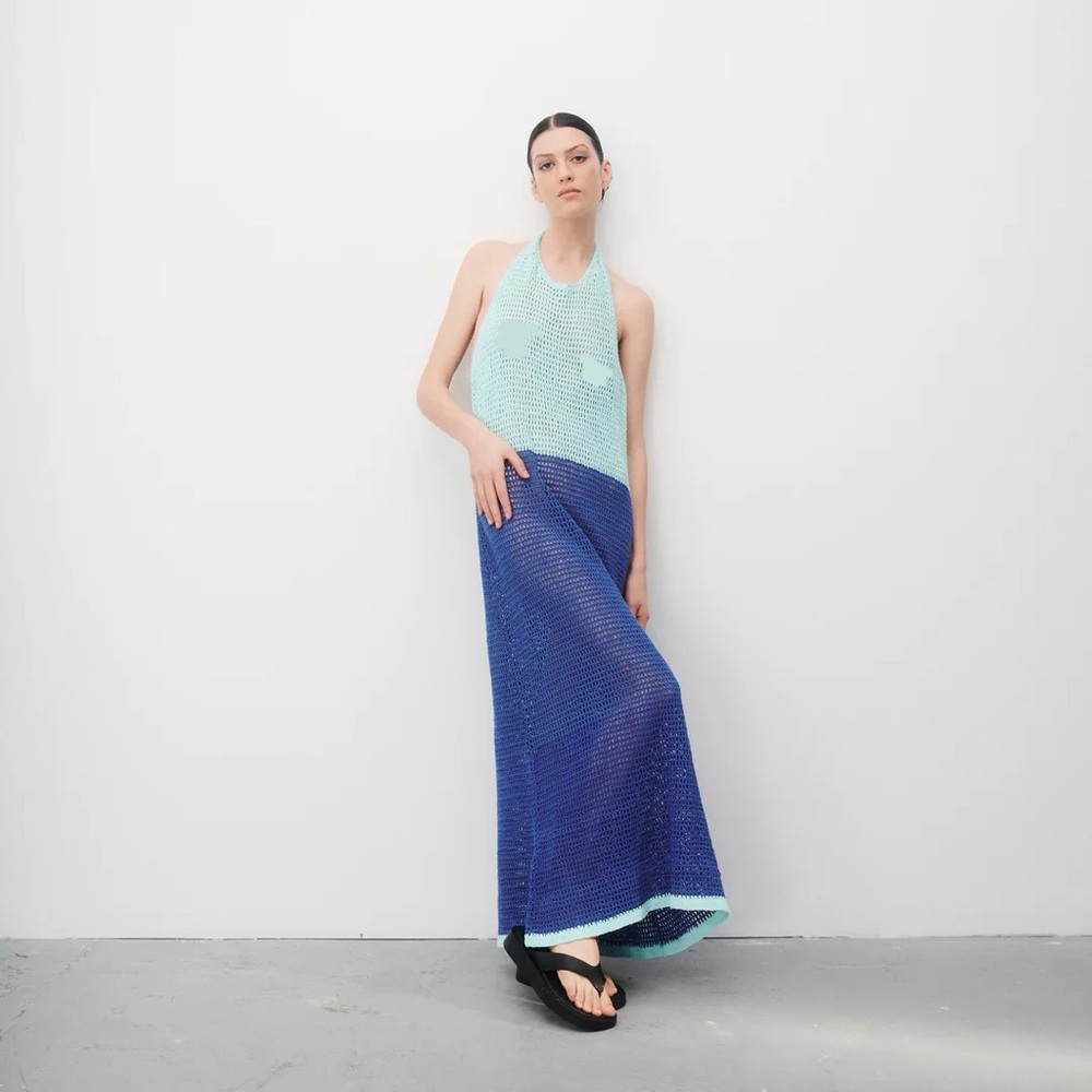 SOOT. Good Morning Halter Dress - CLEAR SKY